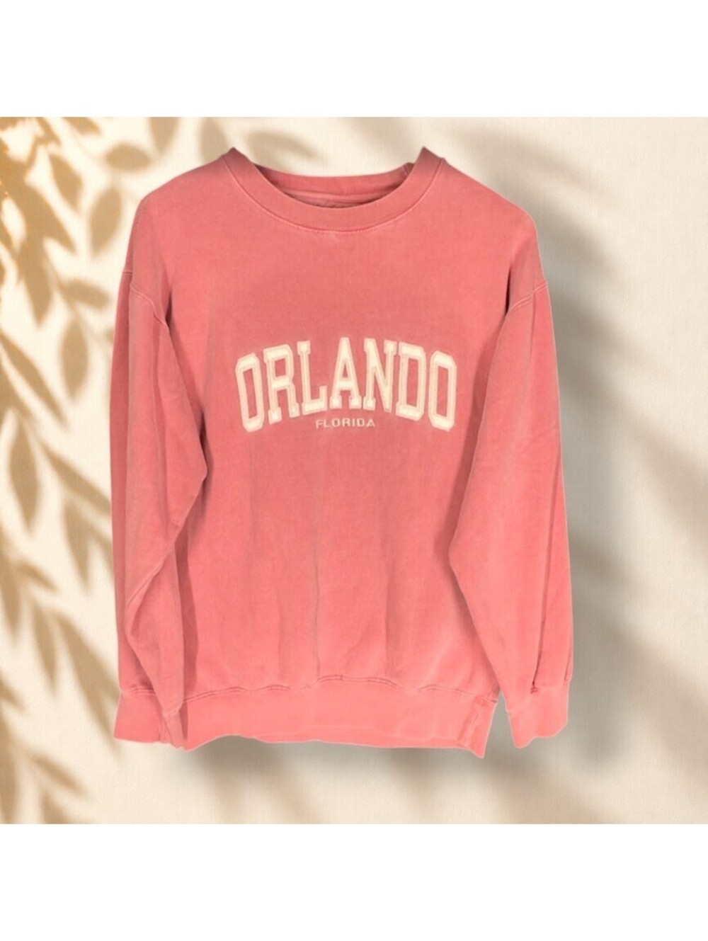 U.S. Vintage Sweatshirt Women M Medium Pink Long Sleeve Crew Neck Pullover